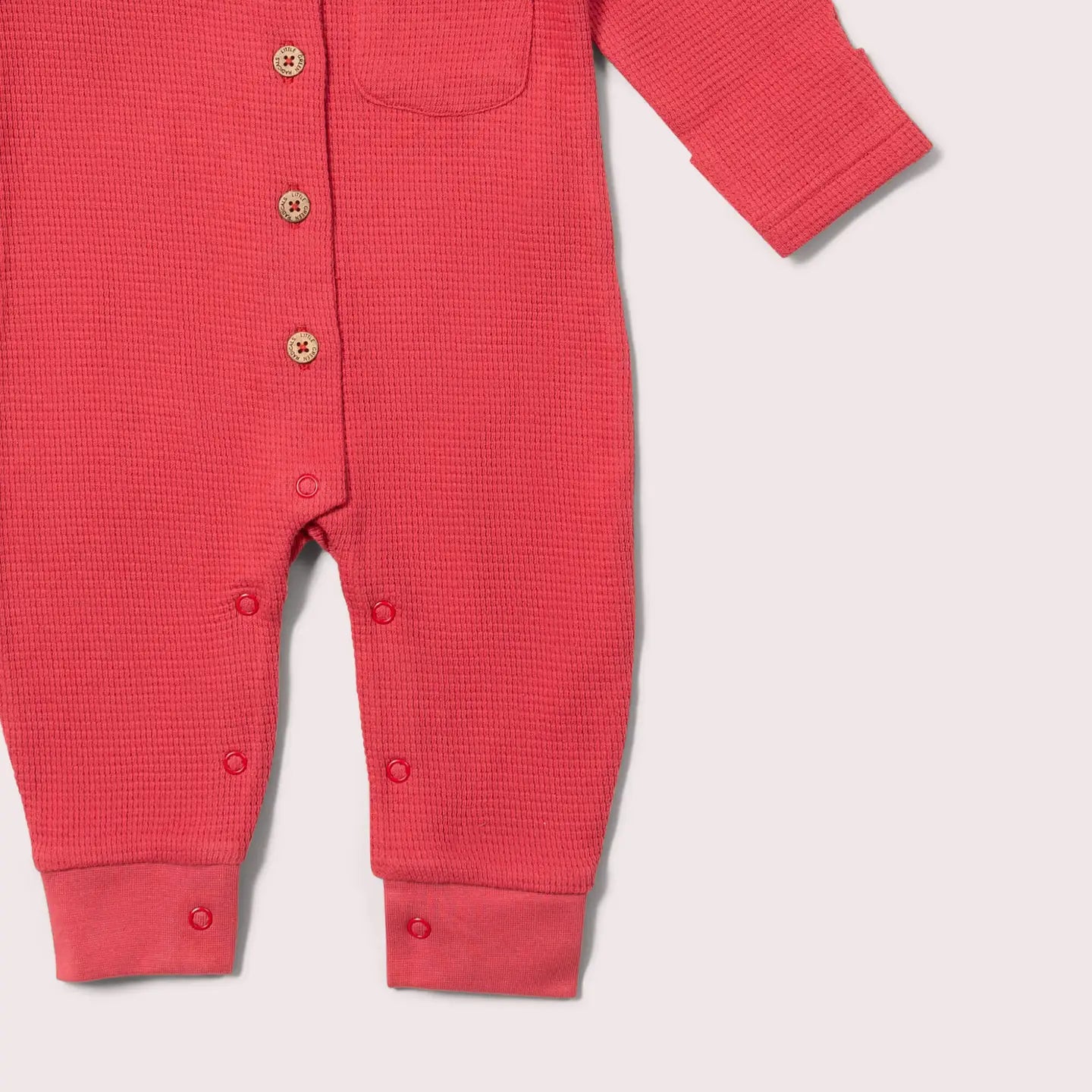 LITTLE GREEN RADICALS Berry Waffle Playsuit