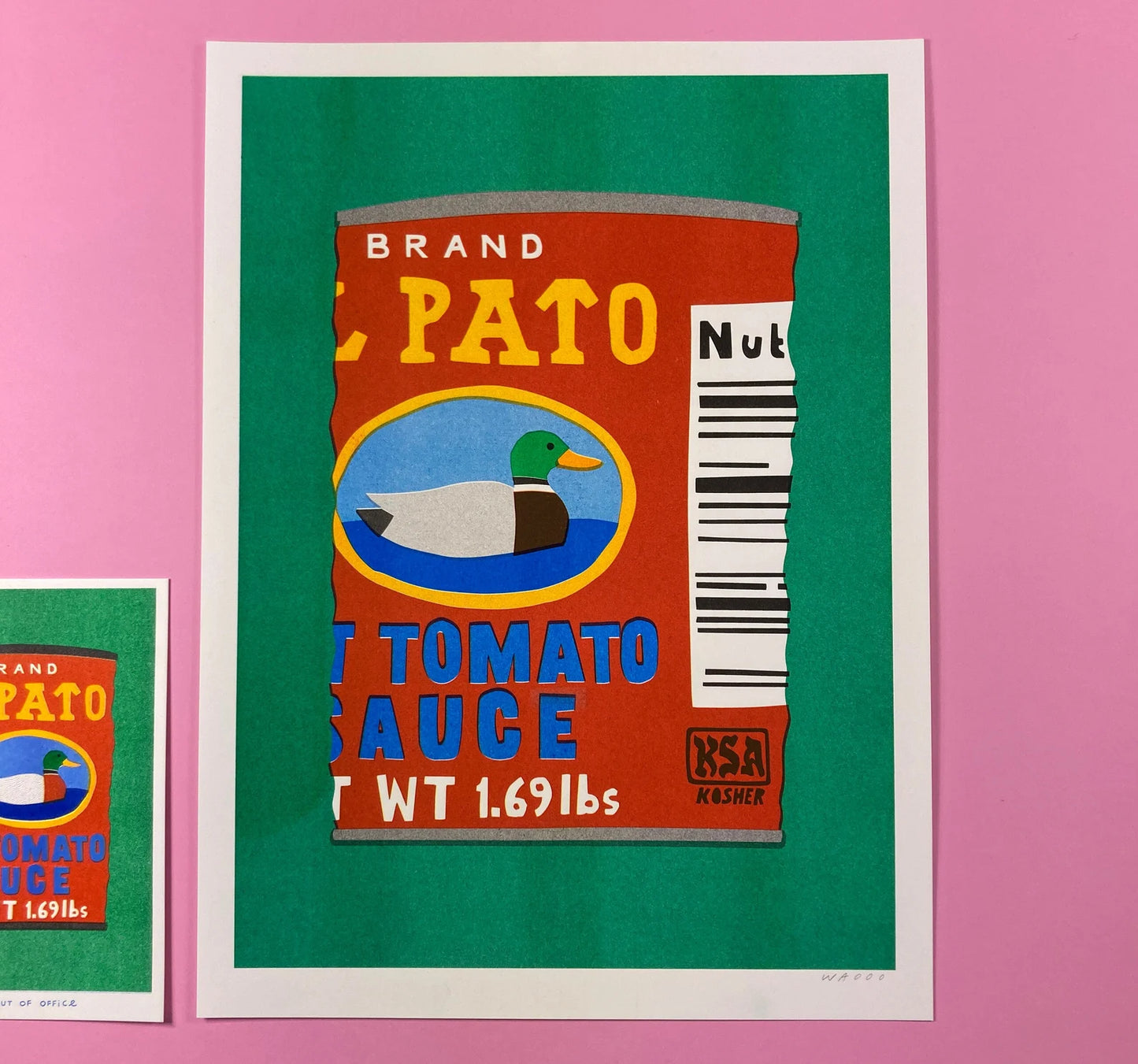 WE ARE OUT OF OFFICE A3 El Pato Risograph Print