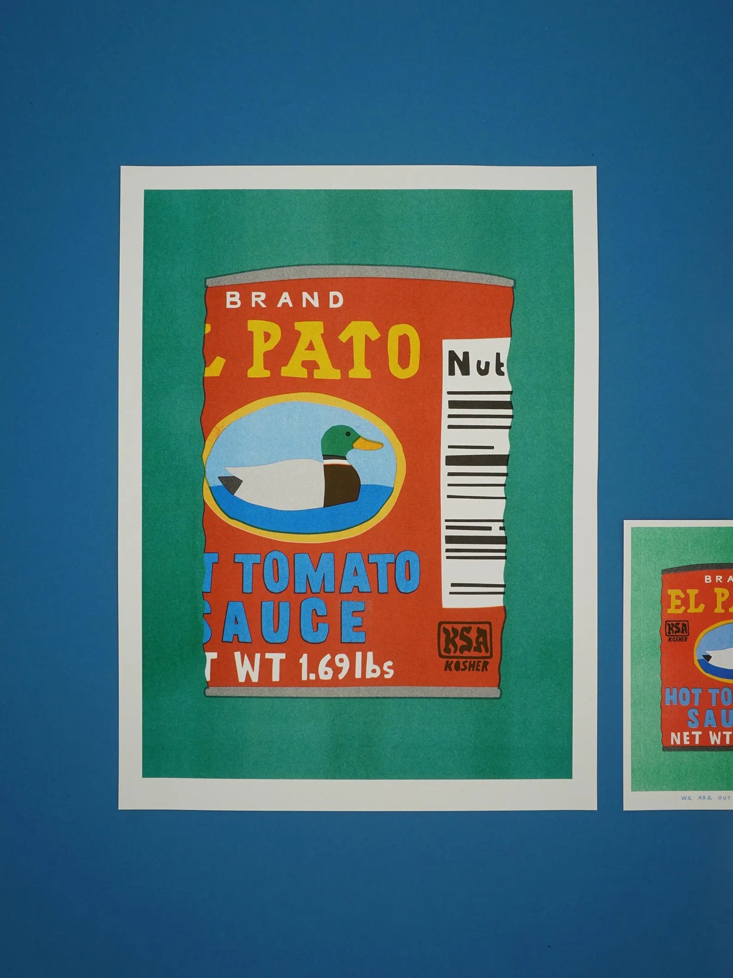 WE ARE OUT OF OFFICE A3 El Pato Risograph Print