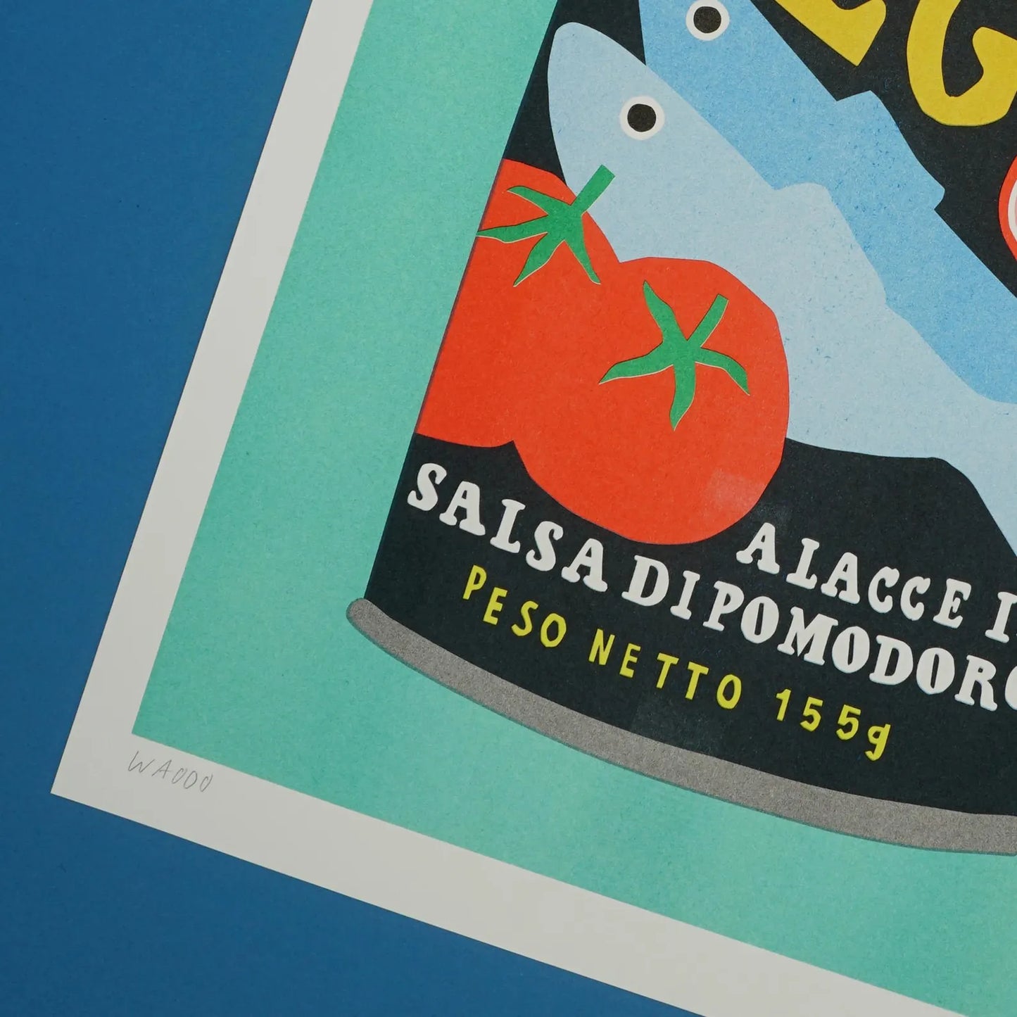 WE ARE OUT OF OFFICE A3 Mega Fish Risograph Print