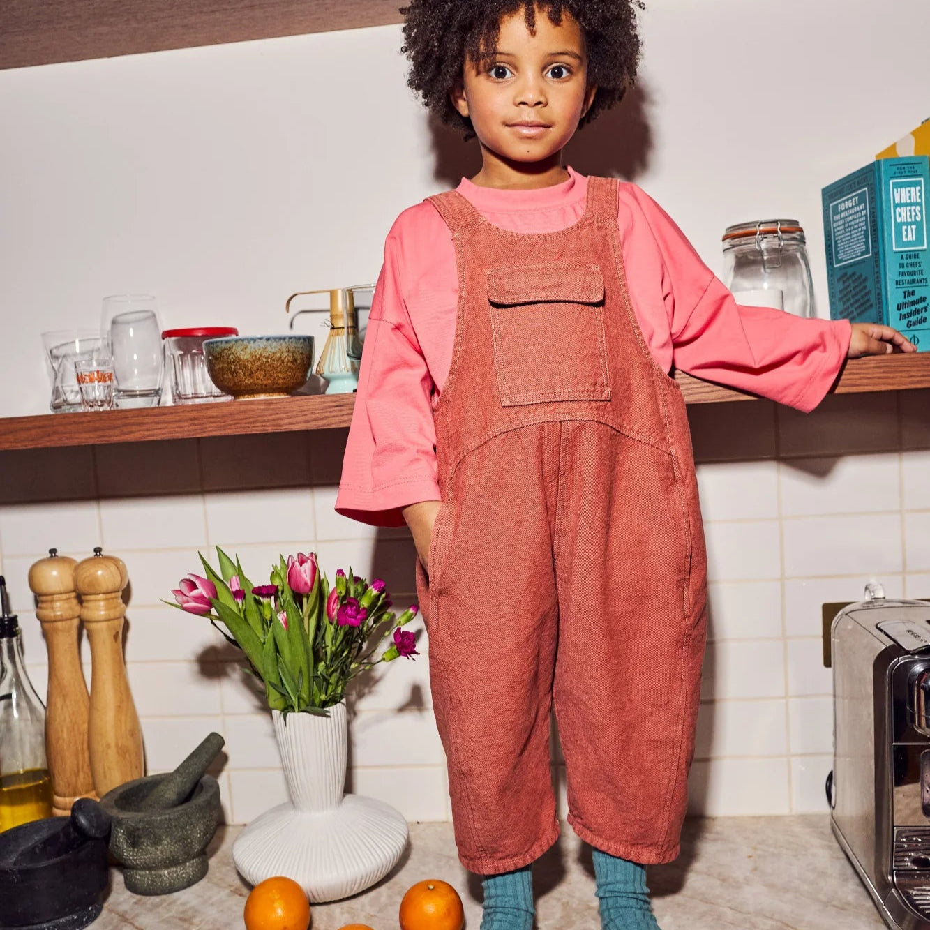 STUDIO KOTER Kai Coral Denim Dungarees