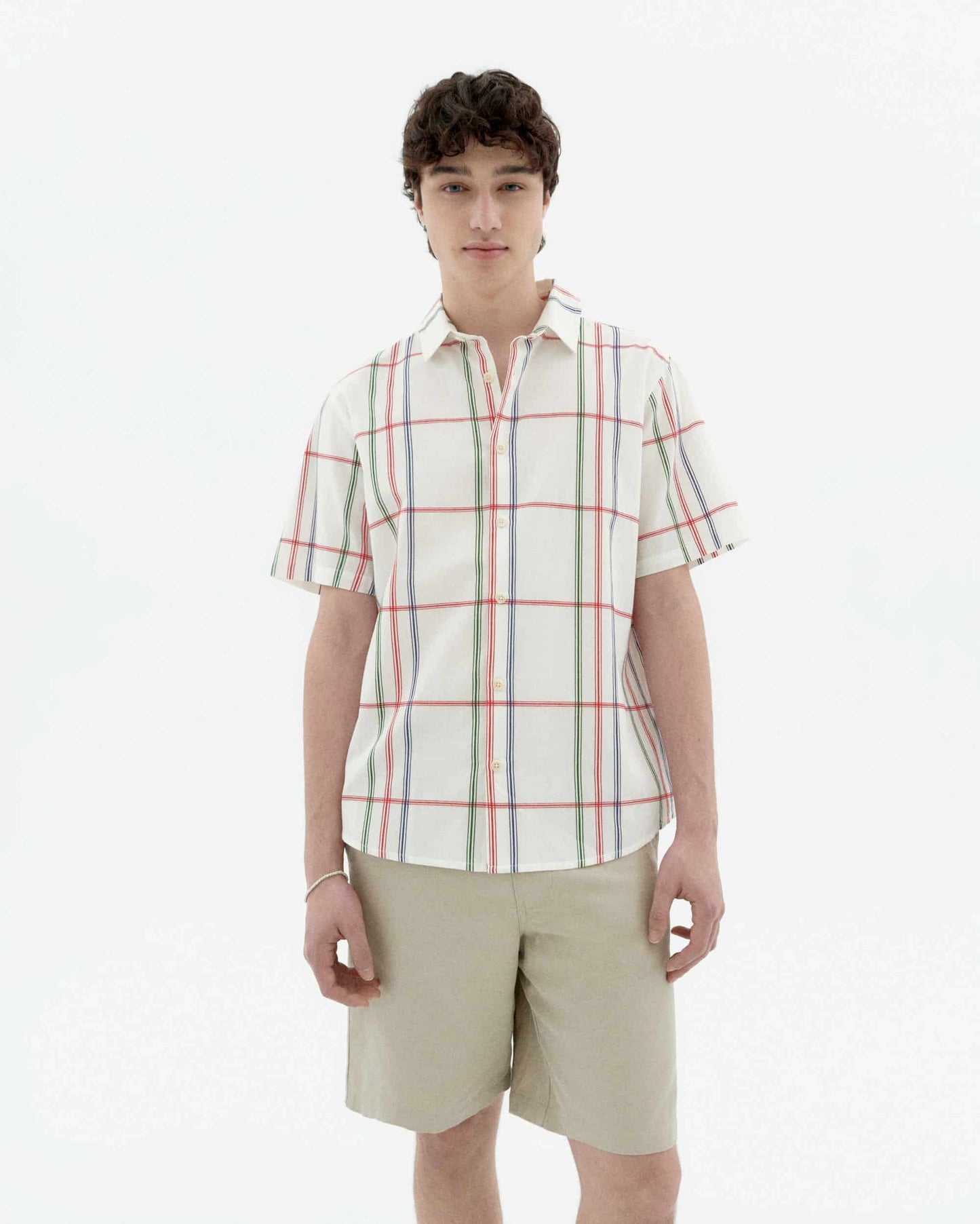 THINKING MU Checkered Tom shirt