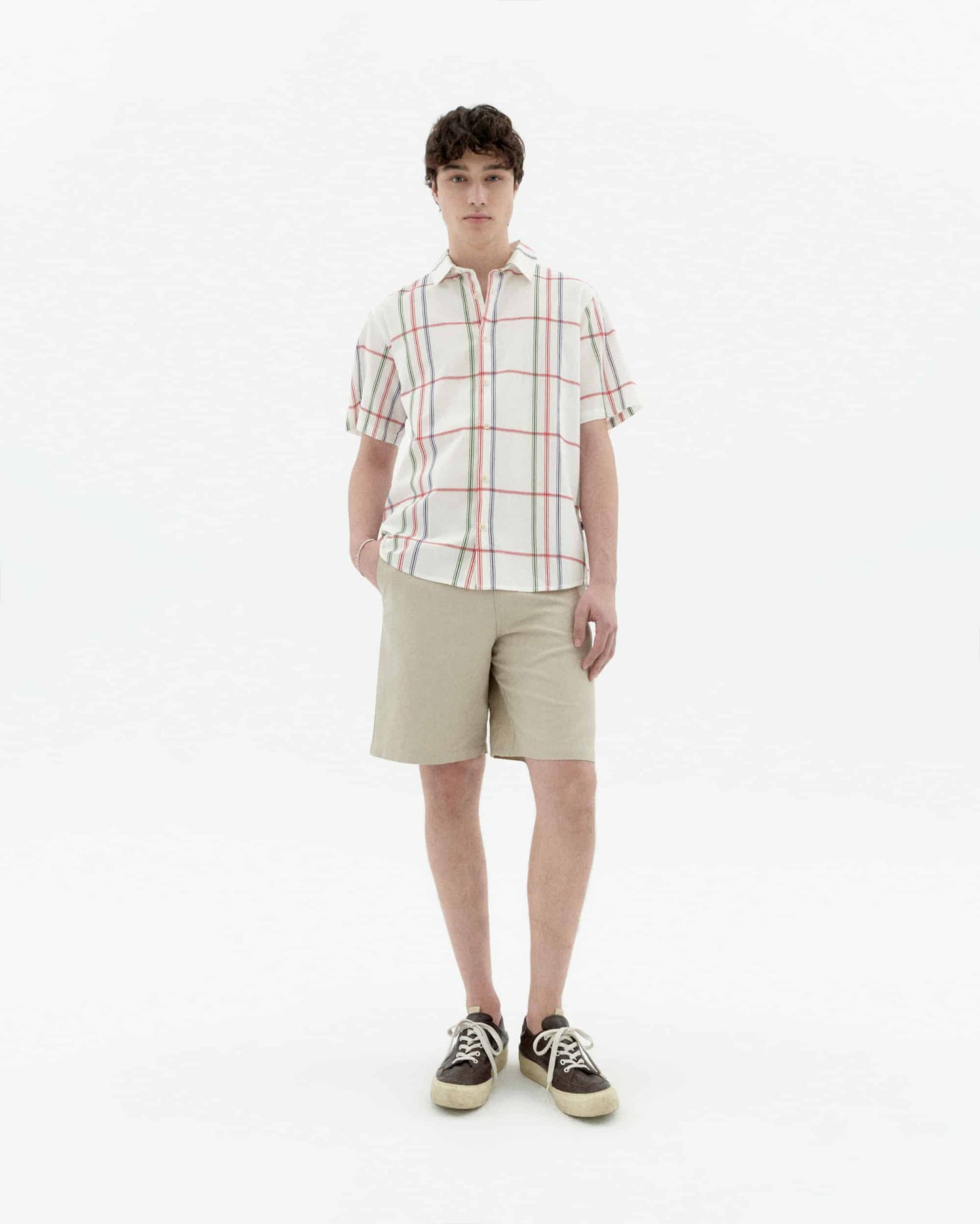 THINKING MU Checkered Tom shirt