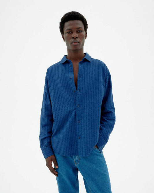 THINKING MU Seersucker Haru shirt