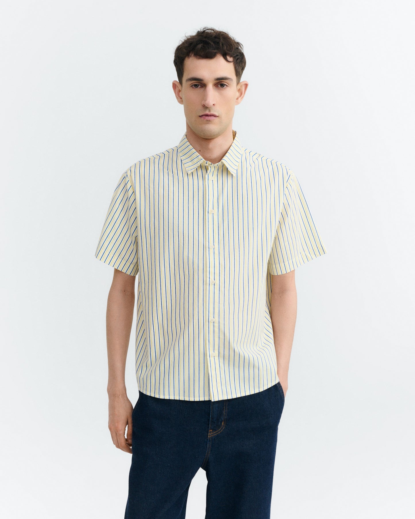 THINKING MU Colliure Stripes Paddy Shirt