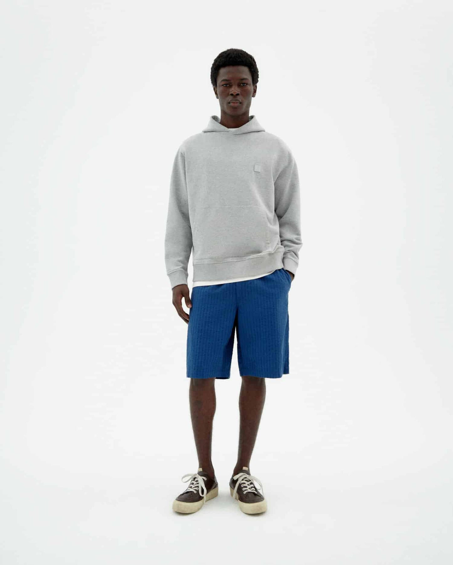 THINKING MU Seersucker Gasper Bermuda Shorts
