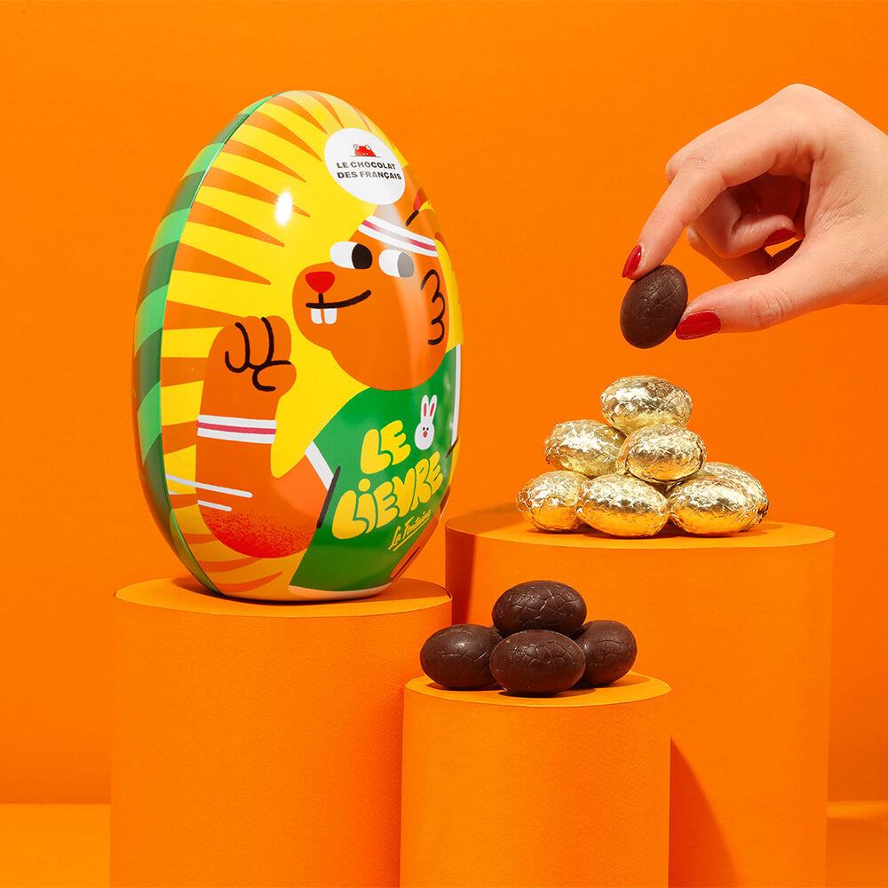 LE CHOCOLAT DES FRANCAIS Tortoise & Hare Egg Tin 225g