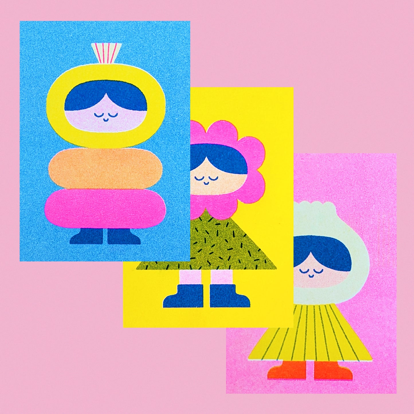 HELLO VONNIE Tiny Friend Risograph Prints