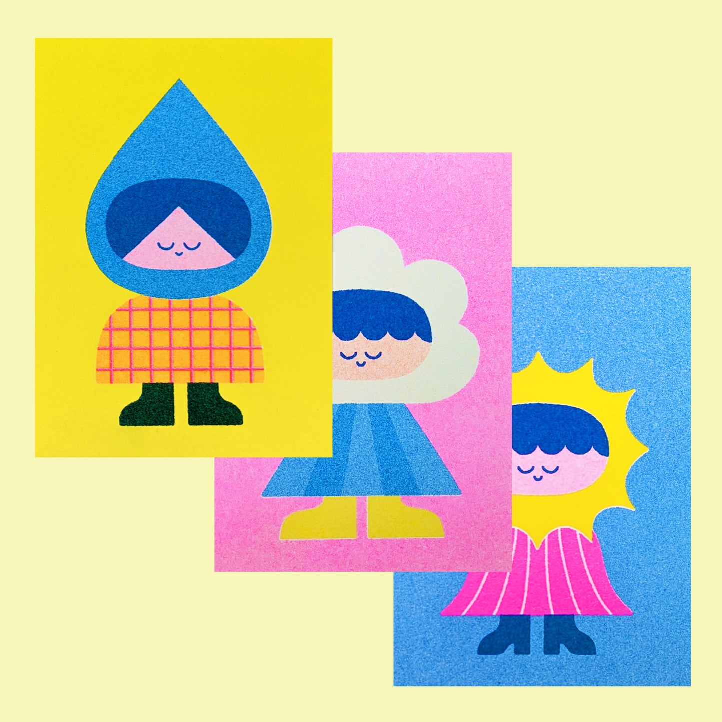 HELLO VONNIE Tiny Friend Risograph Prints