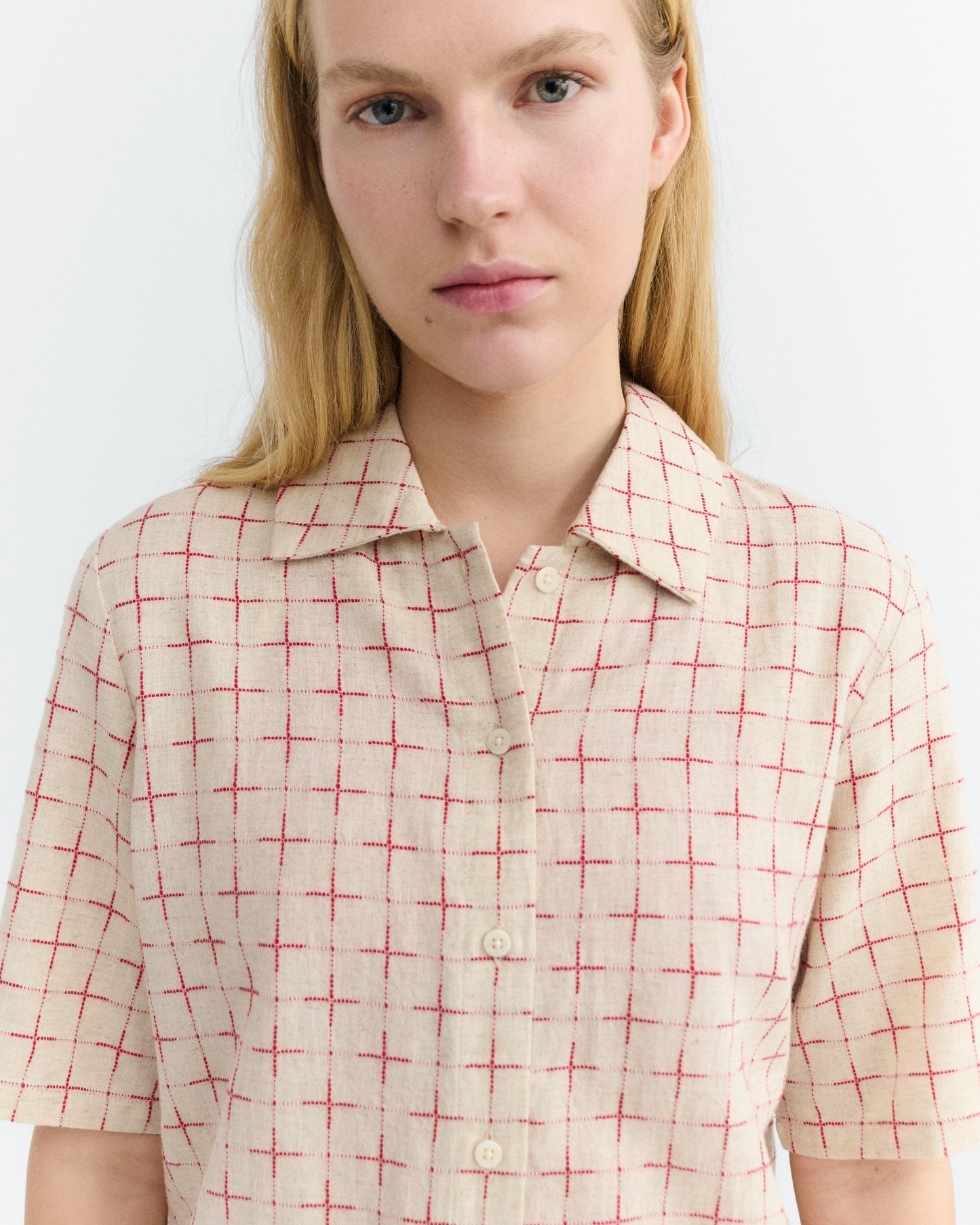 THINKING MU Lattice Ane Blouse