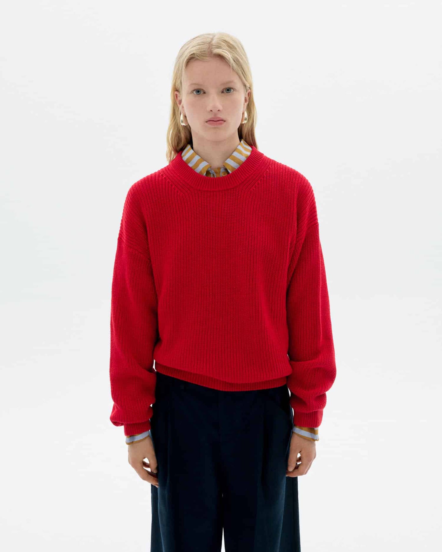 THINKING MU Red Carmen Knitted Jumper