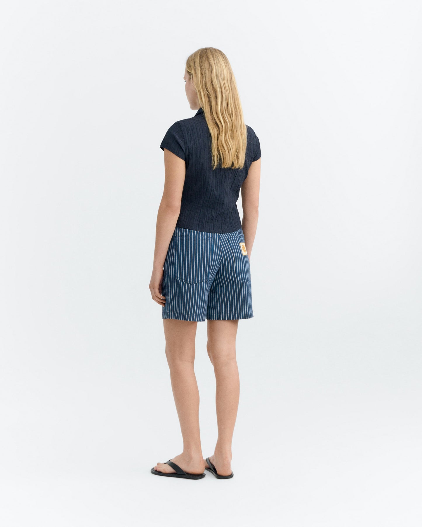 THINKING MU Railway Stripes Luisa Shorts