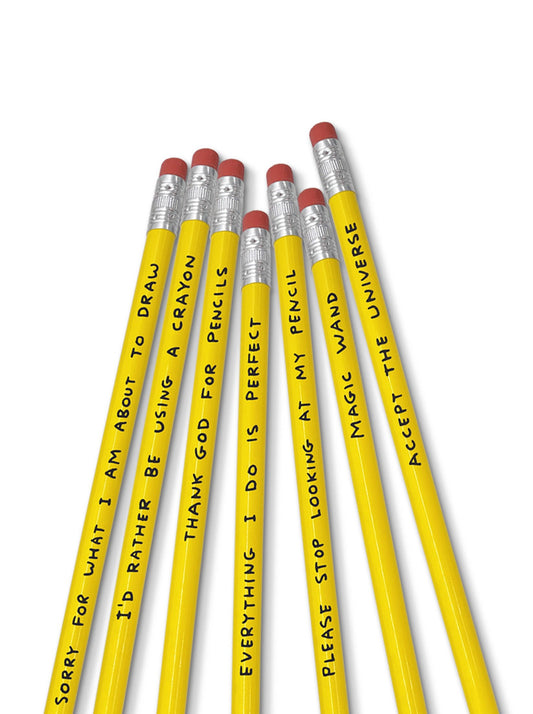 DAVID SHRIGLEY Pencil Set Yellow (7 designs)