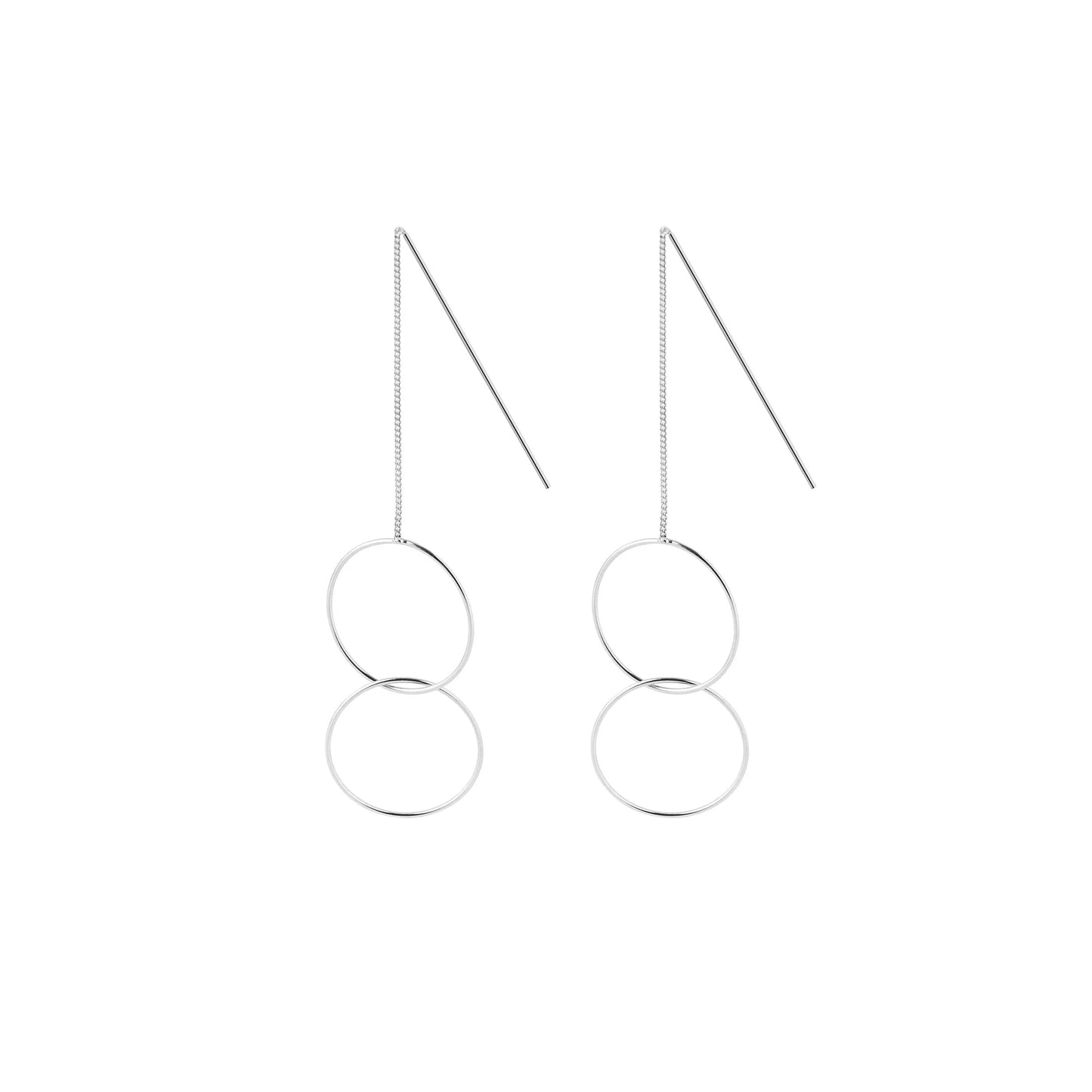 JUULRY Double Circle Earrings Silver