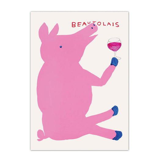 DAVID SHRIGLEY Beaujolais Pig Postcard