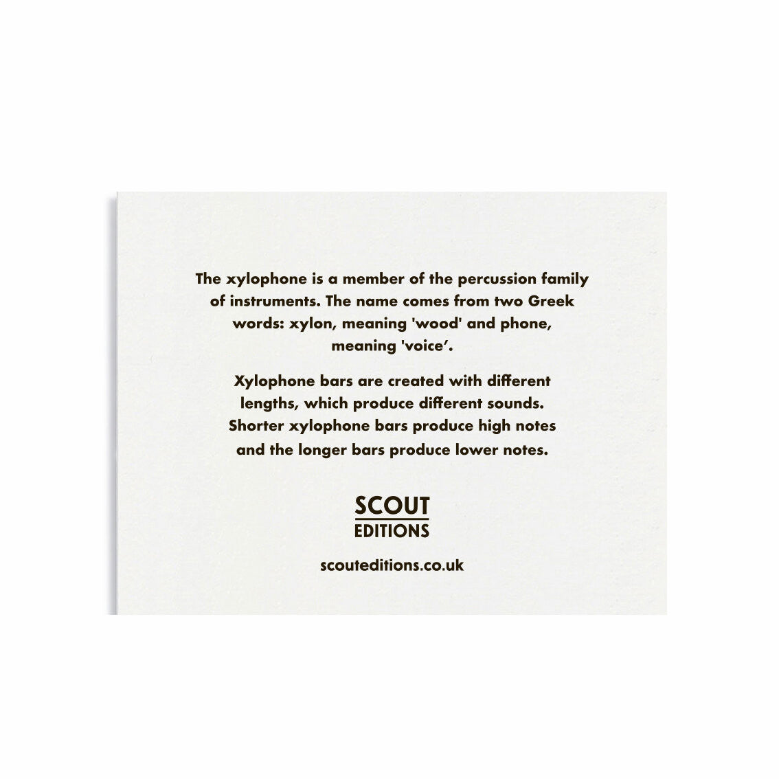 SCOUT EDITIONS Xylophone Card