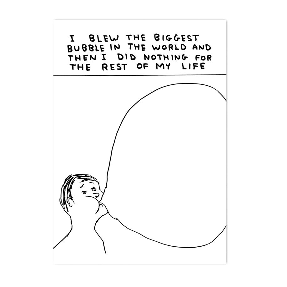 DAVID SHRIGLEY Biggest Bubble Postcard