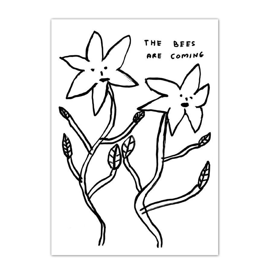 DAVID SHRIGLEY Bees Coming Postcard